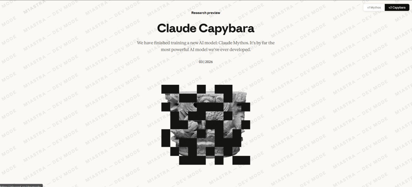 Claude Mythos Capybara two draft versions archived leak m1astra